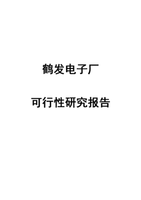 烸名賢電子廠建設(shè)項目可行性研究分析報告